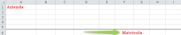 Passo numero 5 Guida Calcolo delle buste paga con excel: aggiunta campo matricola