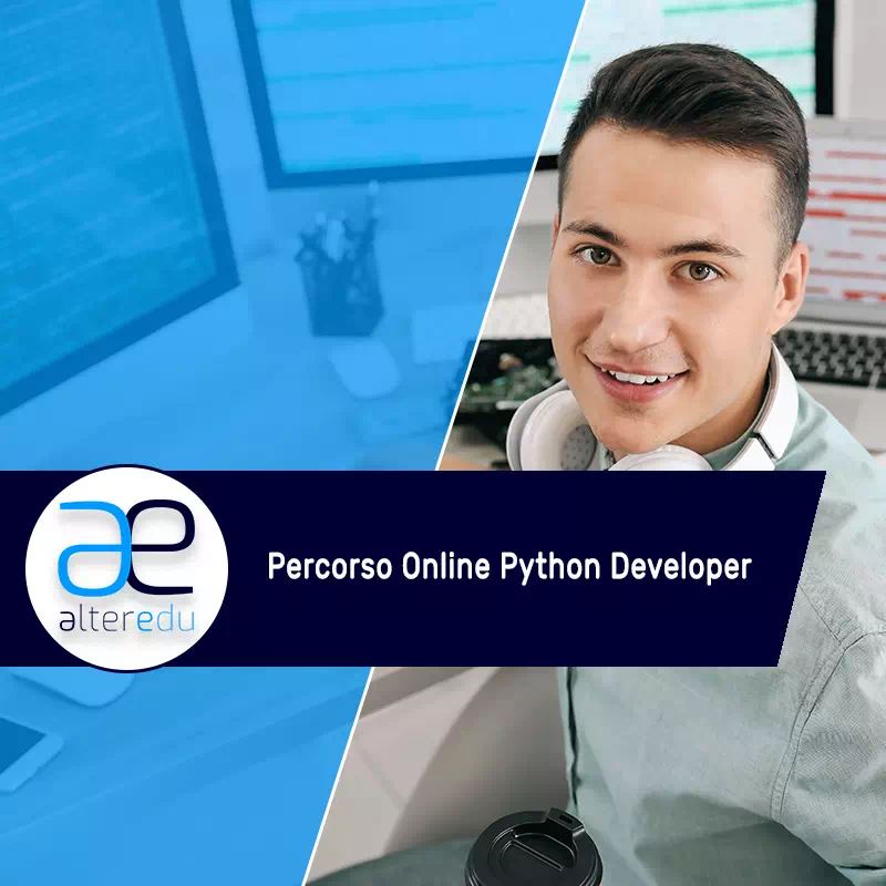 Programmatore informatico al lavoro dopo il Corso Online di Sviluppatore Python