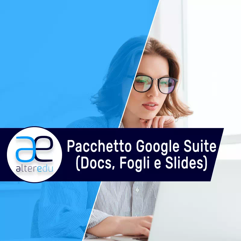 Impiegata mentre segue da casa il Corso Online Google Suite