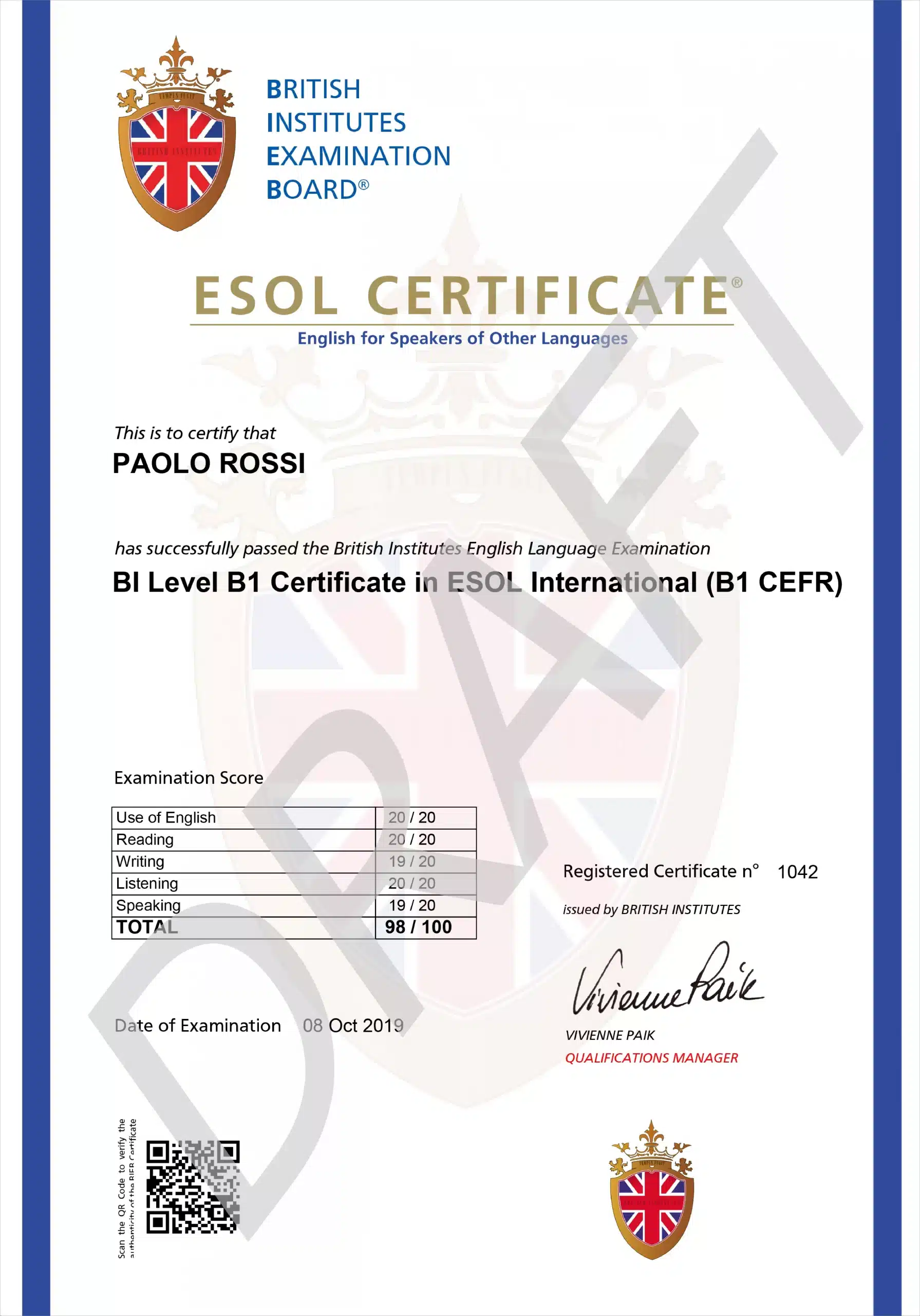 Certificazione ESOL British Institutes
